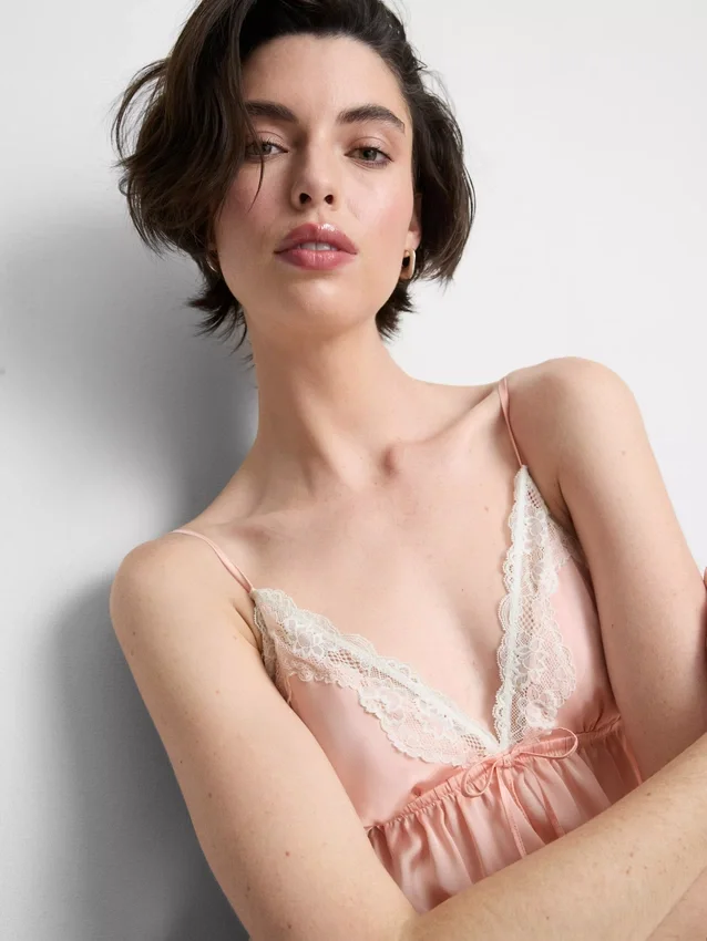 Babydoll-Bralette aus Satin und Spitze für die Braut