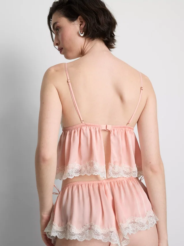 Babydoll-Bralette aus Satin und Spitze für die Braut