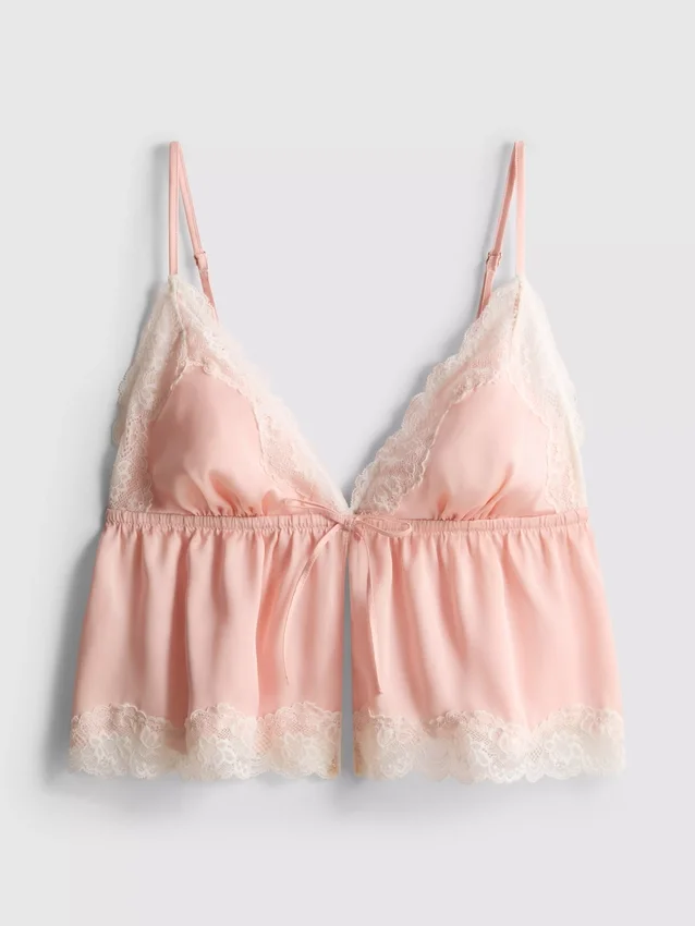 Babydoll-Bralette aus Satin und Spitze für die Braut