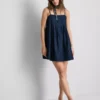 Babydoll-Minikleid aus Baumwoll-Denim