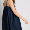 Babydoll-Minikleid aus Baumwoll-Denim