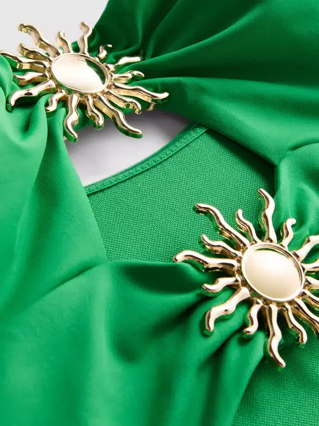 Badeanzug mit Cut-outs und Sonnenmotiv