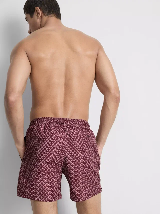 Badehose mit Kordelzug und geometrischem Muster