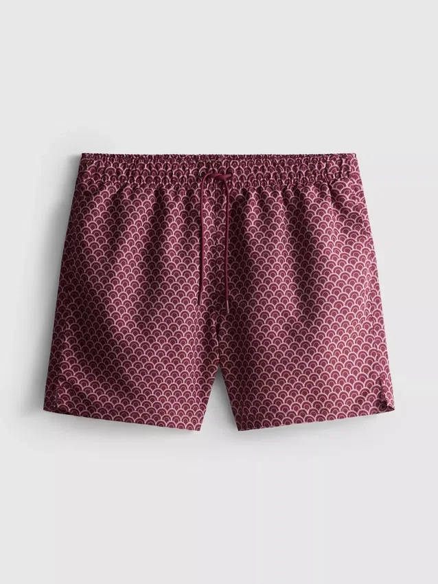 Badehose mit Kordelzug und geometrischem Muster