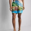 Badeshorts mit Landschaftsmotiv