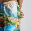 Badeshorts mit Landschaftsmotiv