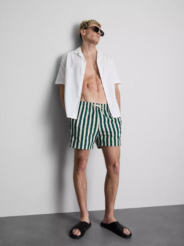 Badeshorts mit Liegestuhl-Streifenmuster