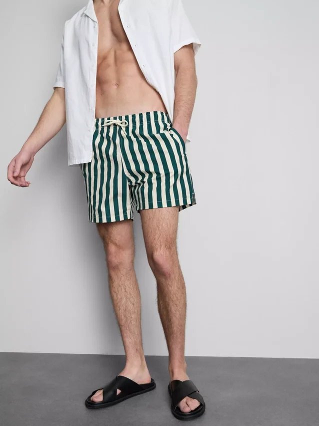 Badeshorts mit Liegestuhl-Streifenmuster