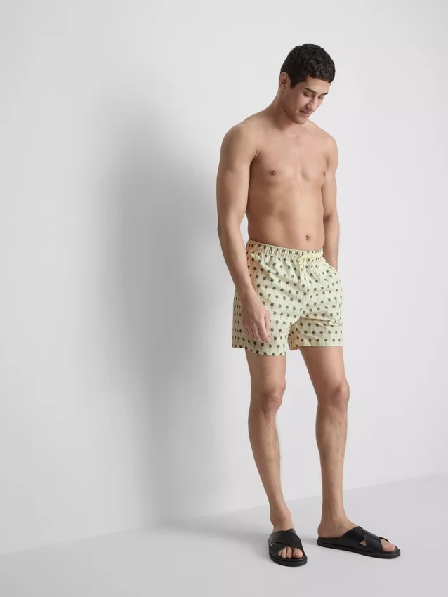 Badeshorts mit Palmen-Strukturmuster