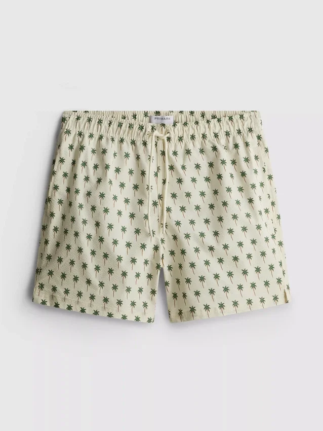 Badeshorts mit Palmen-Strukturmuster
