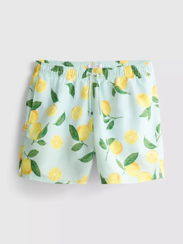 Badeshorts mit Zitronenprint