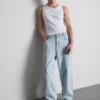 Baggy-Jeans mit mittlerer Leibhöhe
