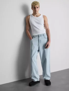 Baggy-Jeans mit mittlerer Leibhöhe