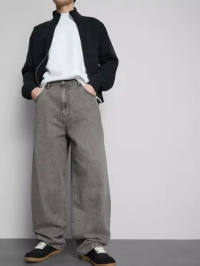 Baggy-Jeans mit mittlerer Leibhöhe