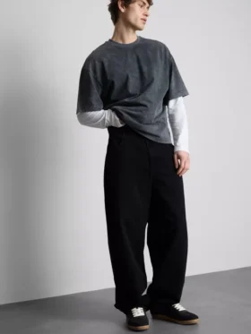 Baggy-Jeans mit mittlerer Leibhöhe