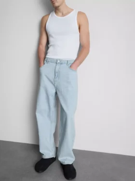 Baggy-Jeans mit mittlerer Leibhöhe
