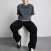 Baggy-Jeans mit mittlerer Leibhöhe