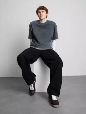 Baggy-Jeans mit mittlerer Leibhöhe