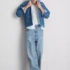 Baggy-Jeans mit mittlerer Leibhöhe