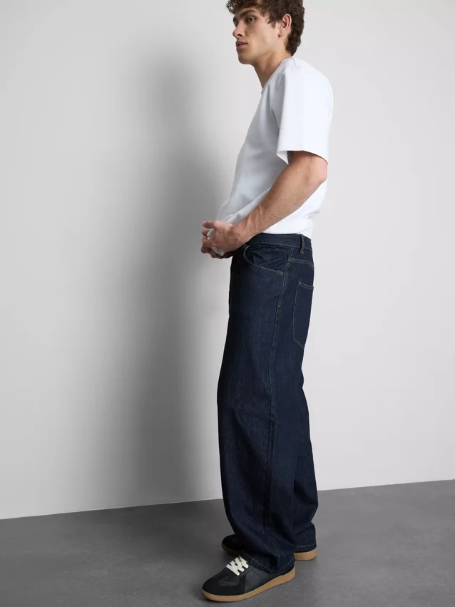 Baggy-Jeans mit mittlerer Leibhöhe