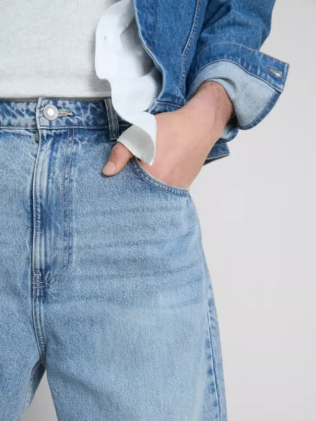 Baggy-Jeans mit mittlerer Leibhöhe