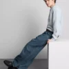 Baggy-Jeans mit mittlerer Leibhöhe