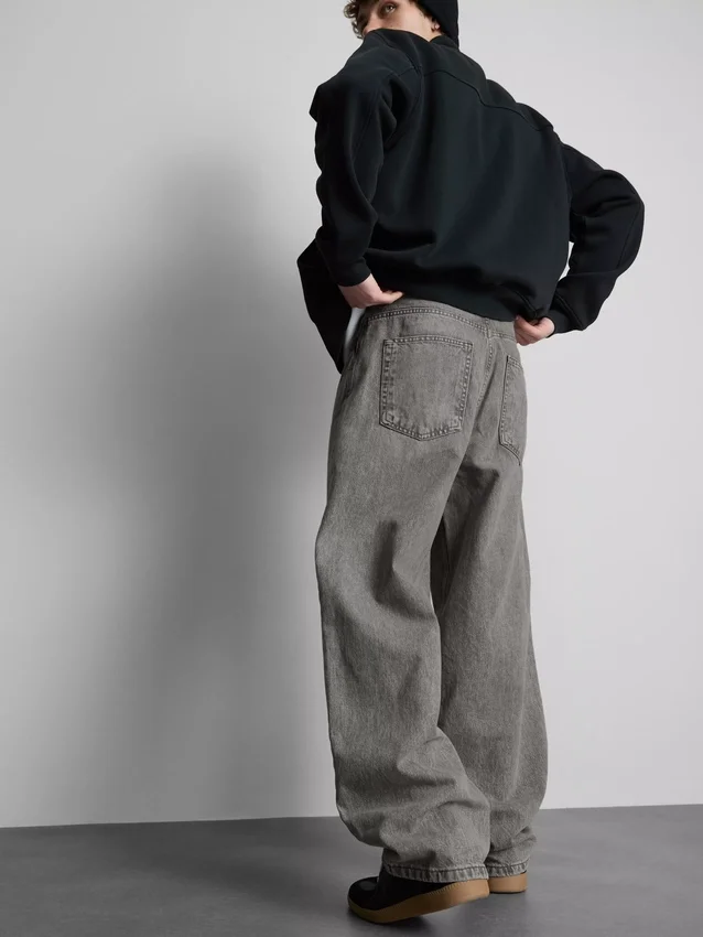 Baggy-Jeans mit mittlerer Leibhöhe