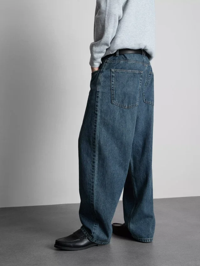 Baggy-Jeans mit mittlerer Leibhöhe