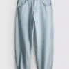 Baggy-Jeans mit mittlerer Leibhöhe