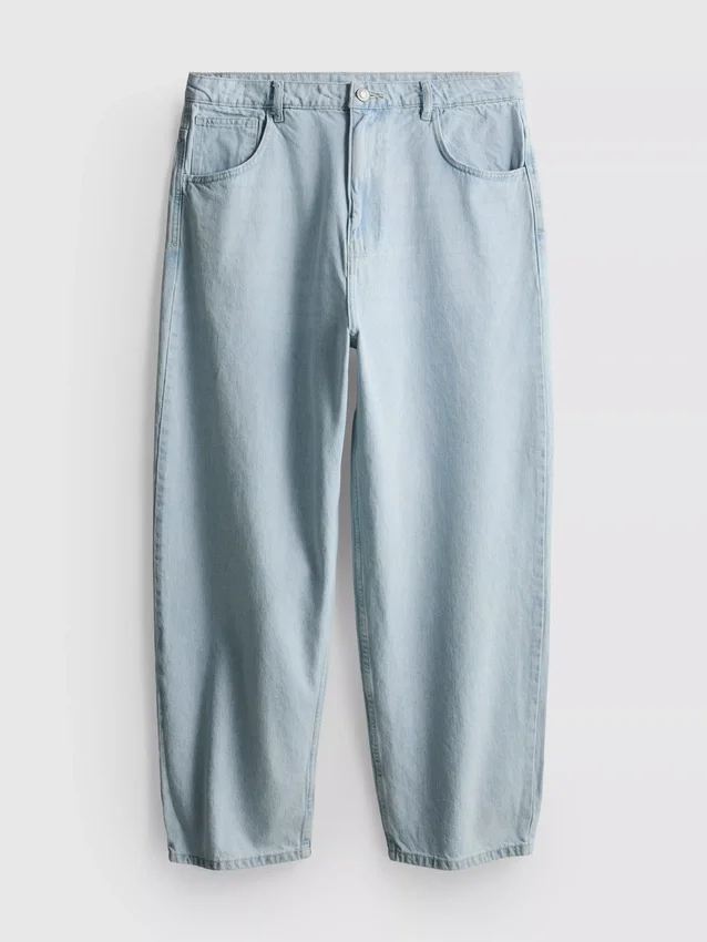 Baggy-Jeans mit mittlerer Leibhöhe