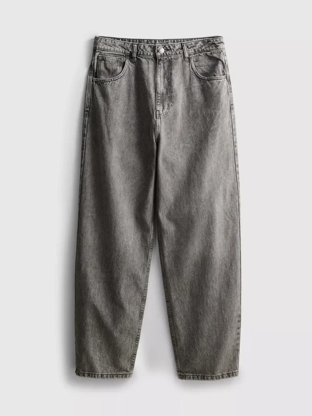 Baggy-Jeans mit mittlerer Leibhöhe