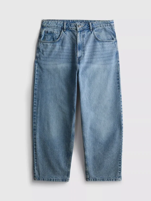 Baggy-Jeans mit mittlerer Leibhöhe