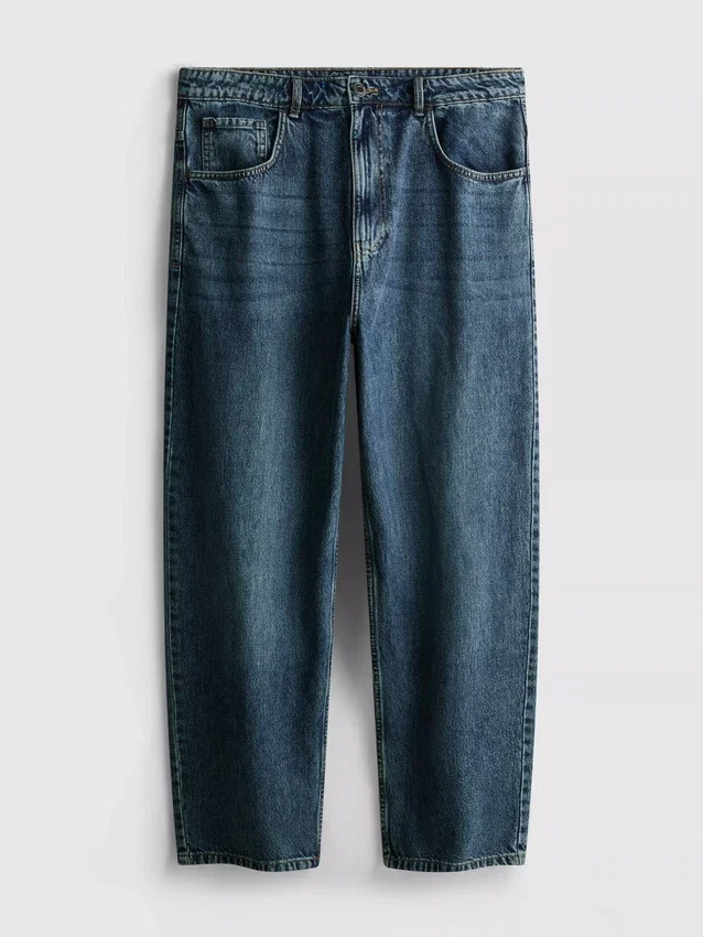 Baggy-Jeans mit mittlerer Leibhöhe