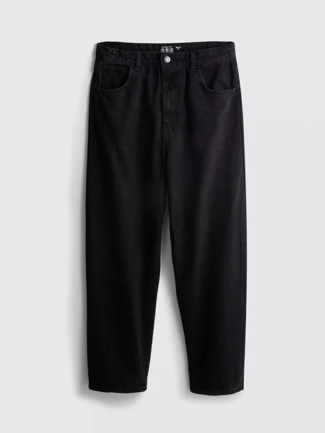 Baggy-Jeans mit mittlerer Leibhöhe