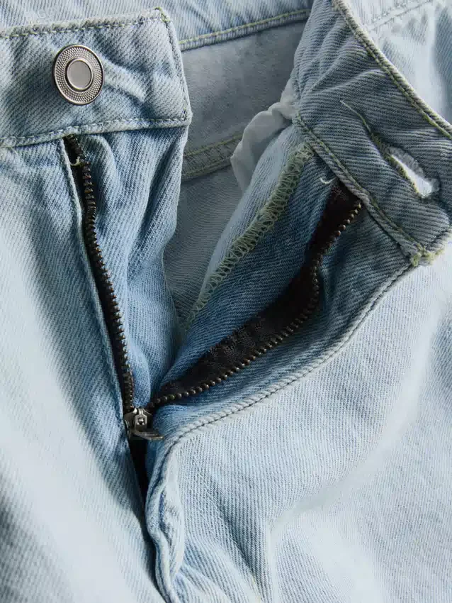 Baggy-Jeans mit mittlerer Leibhöhe