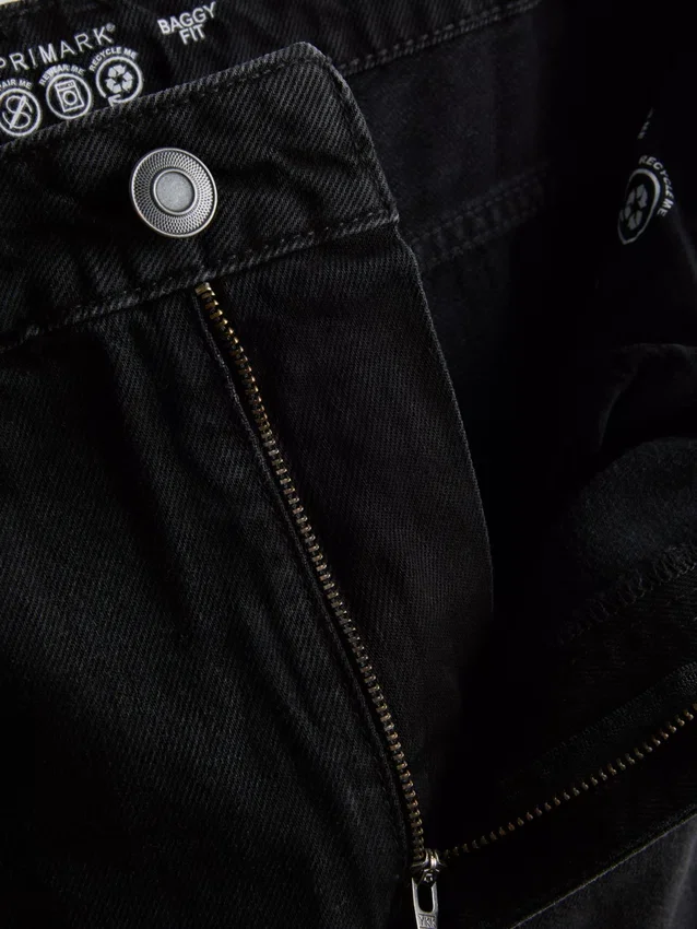 Baggy-Jeans mit mittlerer Leibhöhe