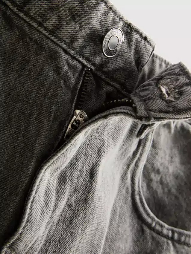 Baggy-Jeans mit mittlerer Leibhöhe