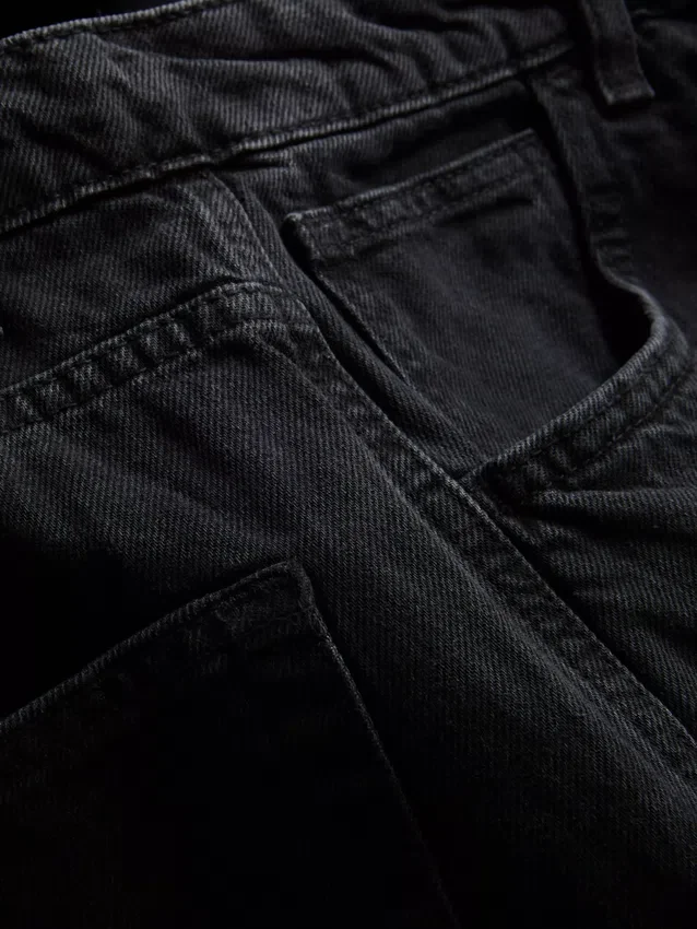 Baggy-Jeans mit mittlerer Leibhöhe