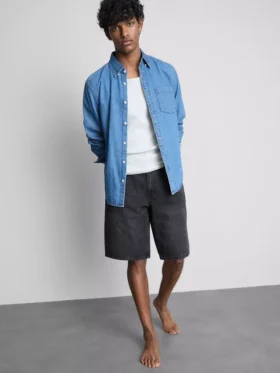 Baggy-Jeans-Shorts mit mittlerer Leibhöhe