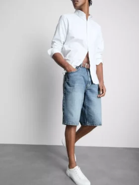 Baggy-Jeans-Shorts mit mittlerer Leibhöhe