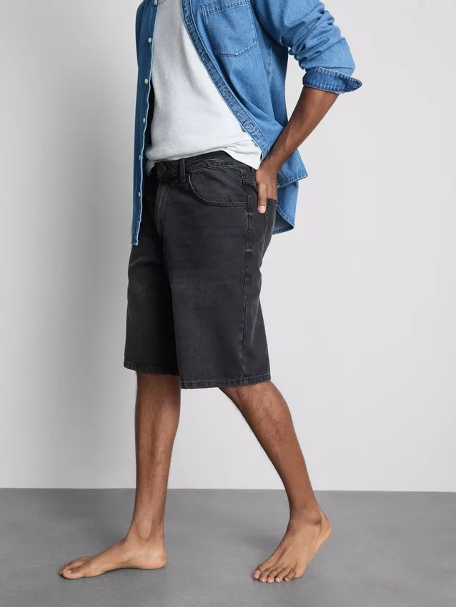 Baggy-Jeans-Shorts mit mittlerer Leibhöhe
