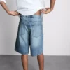 Baggy-Jeans-Shorts mit mittlerer Leibhöhe