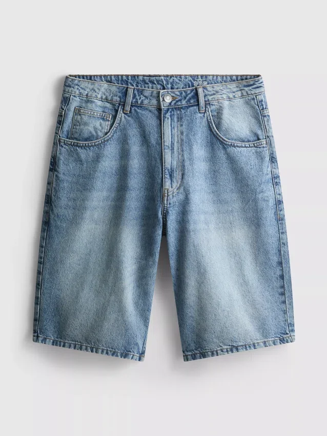Baggy-Jeans-Shorts mit mittlerer Leibhöhe