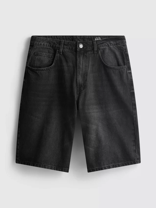 Baggy-Jeans-Shorts mit mittlerer Leibhöhe