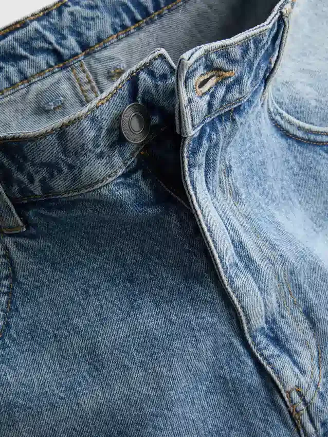 Baggy-Jeans-Shorts mit mittlerer Leibhöhe
