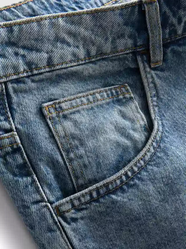 Baggy-Jeans-Shorts mit mittlerer Leibhöhe