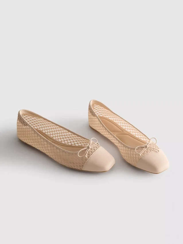 Ballettschuhe aus Mesh mit eckiger Zehenpartie