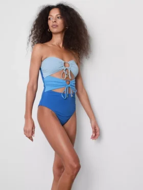 Bandeau-Badeanzug mit Cut-outs