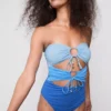 Bandeau-Badeanzug mit Cut-outs
