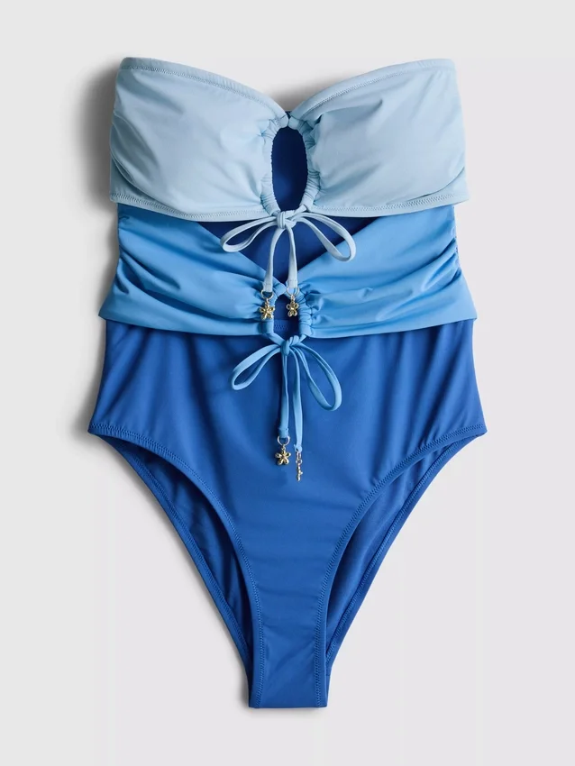 Bandeau-Badeanzug mit Cut-outs